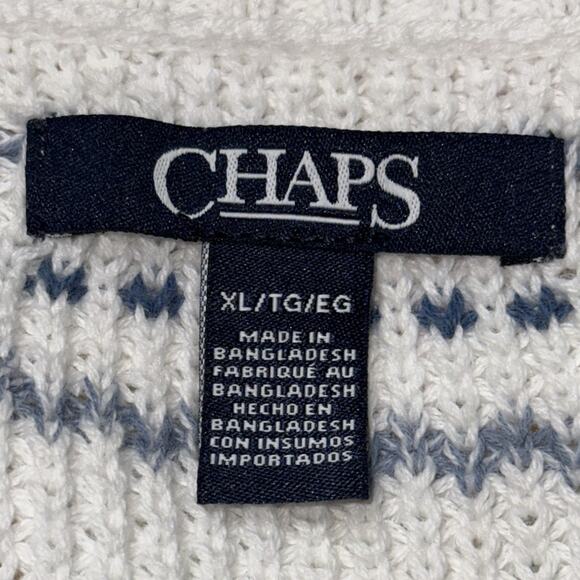 Chaps by Ralph Lauren women's size XL Blue and White Striped Sweater long sleeve - Picture 9 of 11